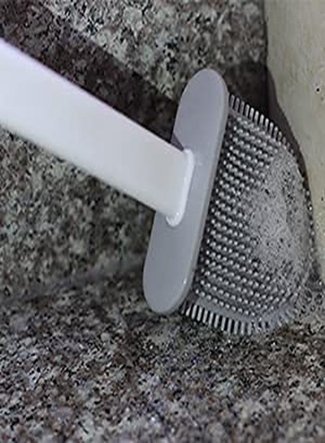 Lexazo Silicon Toilet Brush with Slim Holder Flex Toilet Brush Anti-drip Set Toilet Bowl Cleaner Brush, No-Slip Long Handle Soft Silicone Bristle Clean Toilet Corner Easily - Image 4